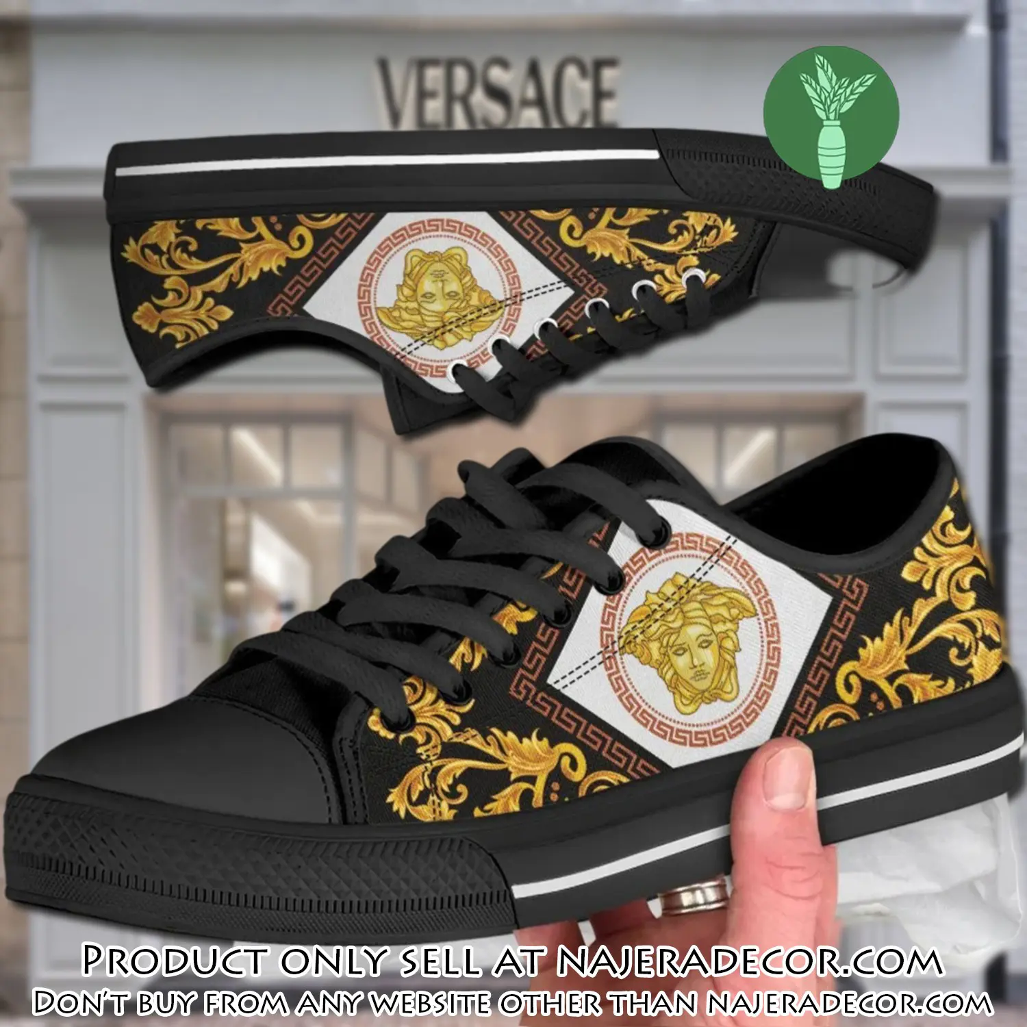 Versace medusa low top canvas shoes luxury brand gifts for men women njr2651629